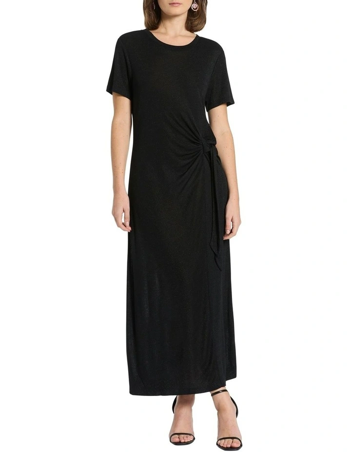 Cosima Jersey Dress in Black Sparkle