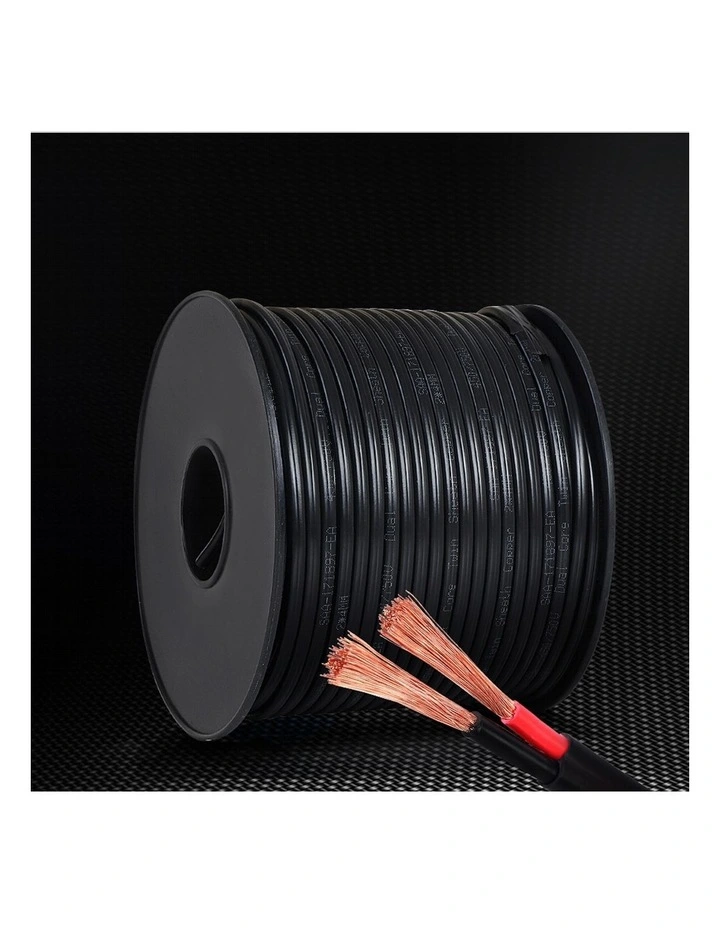 Twin Core Wire 4mm 2 Sheath Electrical Cable 100m in Black