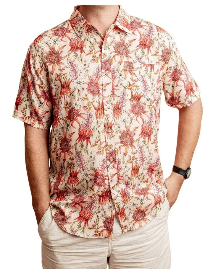 Botanical Short Sleeve Shirt in Natural