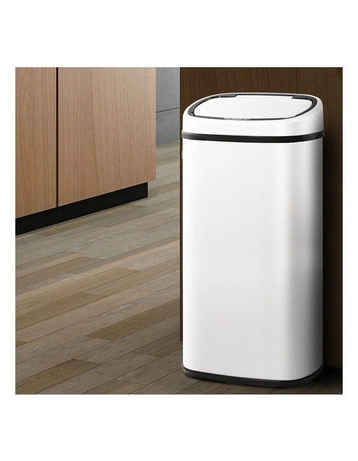 Motion Sensor 68L Rubbish Bin in White