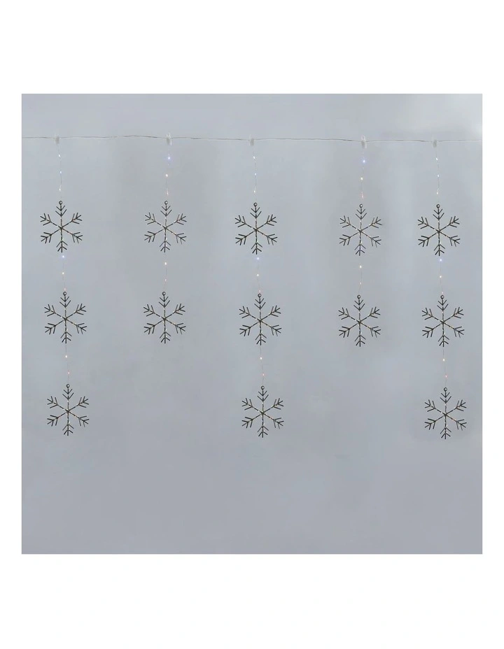390 LED Snowflake Curtain Lightin Warm White
