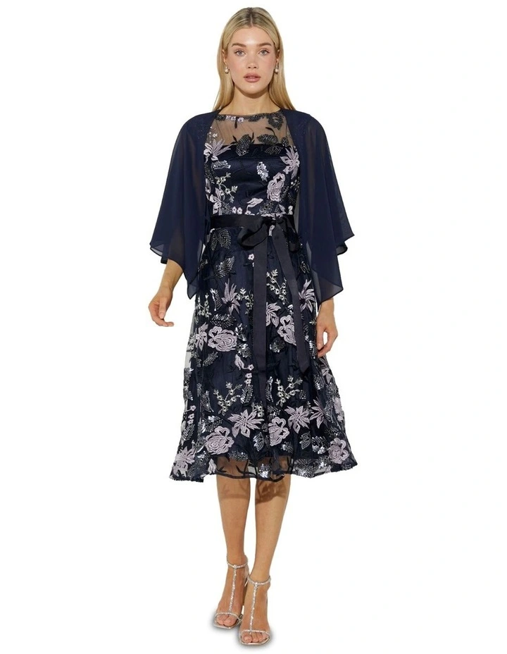 Twiggy Chiffon Wrap in Navy