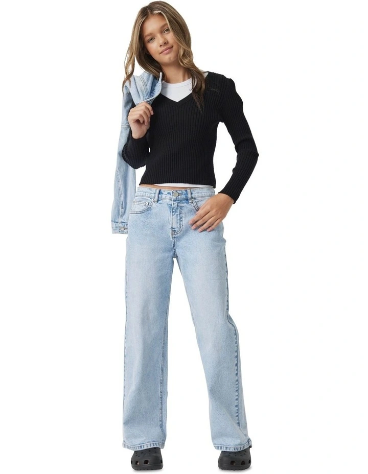 Greta V Neck Top in Black