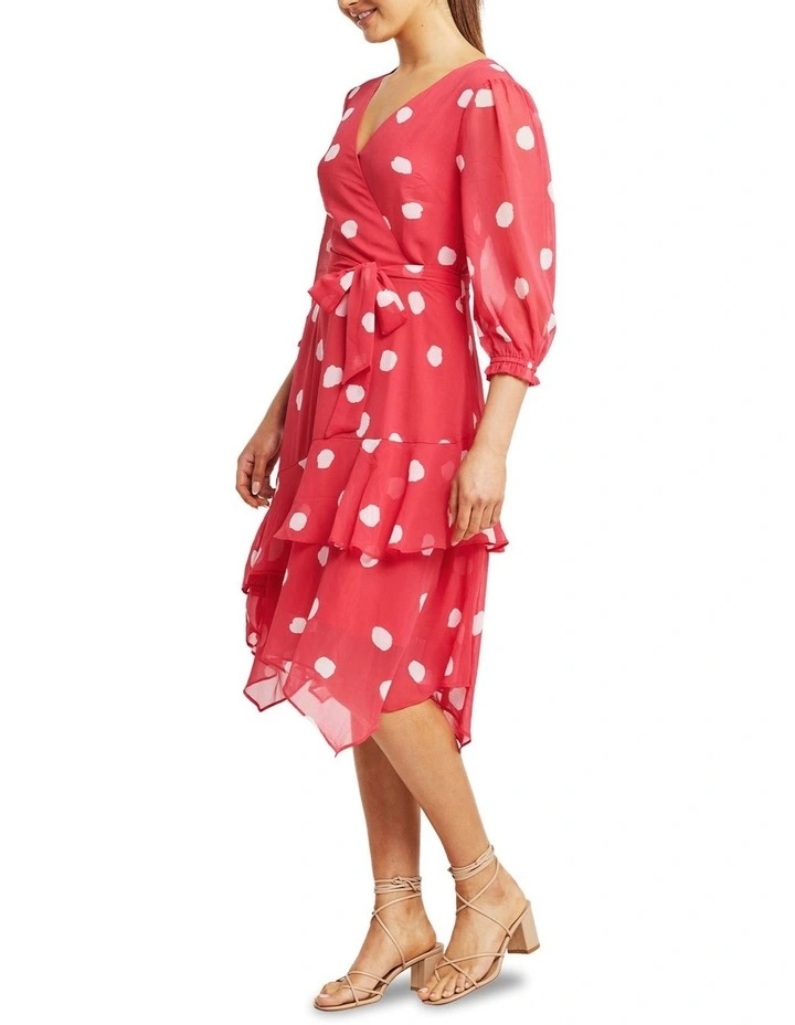 Begin Again Asymm Dress in Pink/Milk