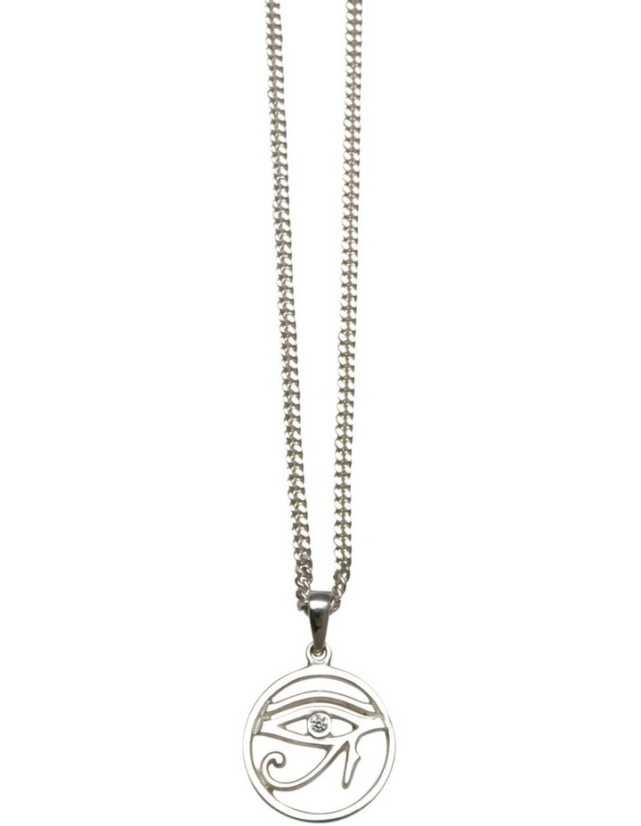 Fine Curb Chain And Eye Of Horus Silver Necklace
