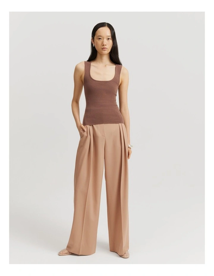 Verified Australian Merino Wool Silk Tank in Biscuit