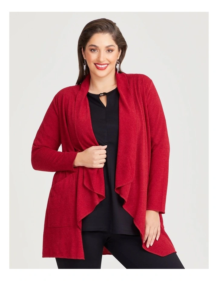 Enthuse Madeline Cardigan in Ruby Red