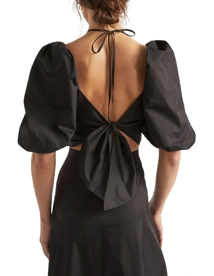 Sateen Tie Neck Top