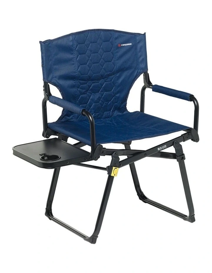 90cm Aluminium Folding Directors Chair with Side Table in Navy