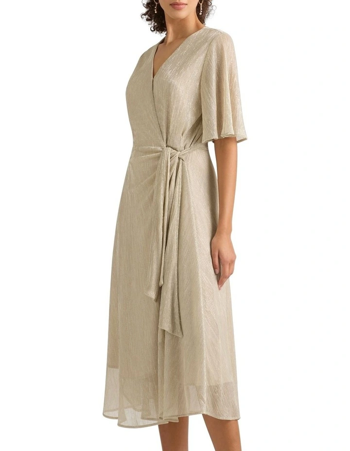 Corrina Midi Dress in Gold