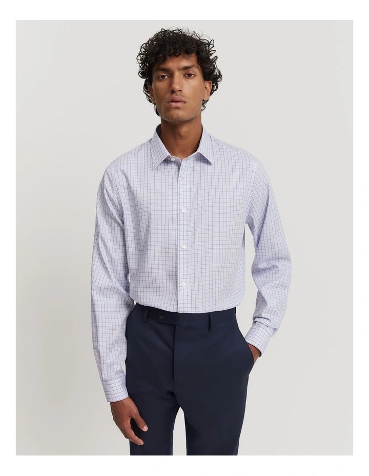 Multi Check Travel Shirt in Lavender
