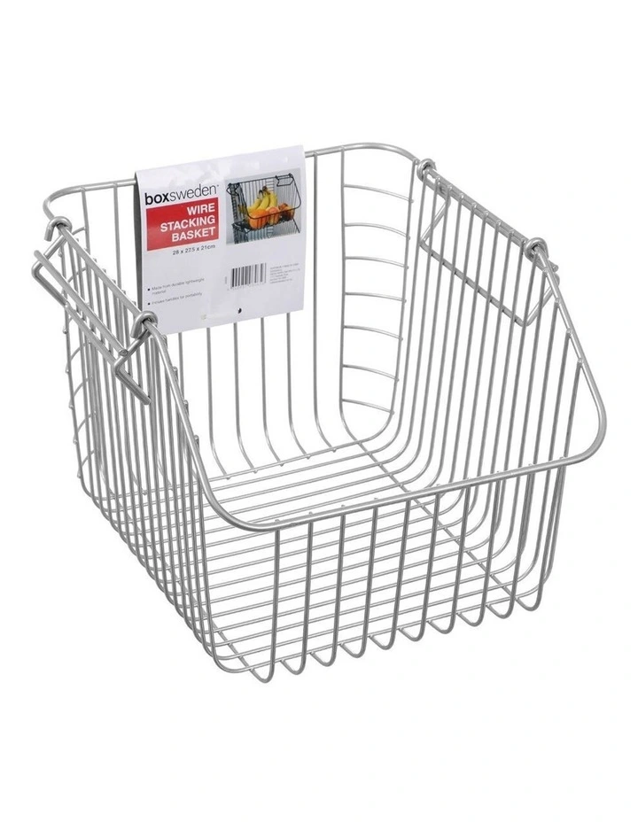 28cm Wire Stackable/Stacking Fruits/Veggies Storage Basket Assorted
