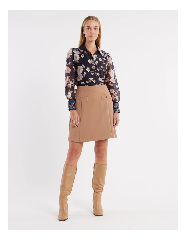 Kathleen Mini Skirt in Camel