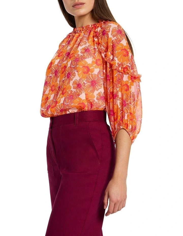 Bloom! Shake The Room Blouse in Orange Multi