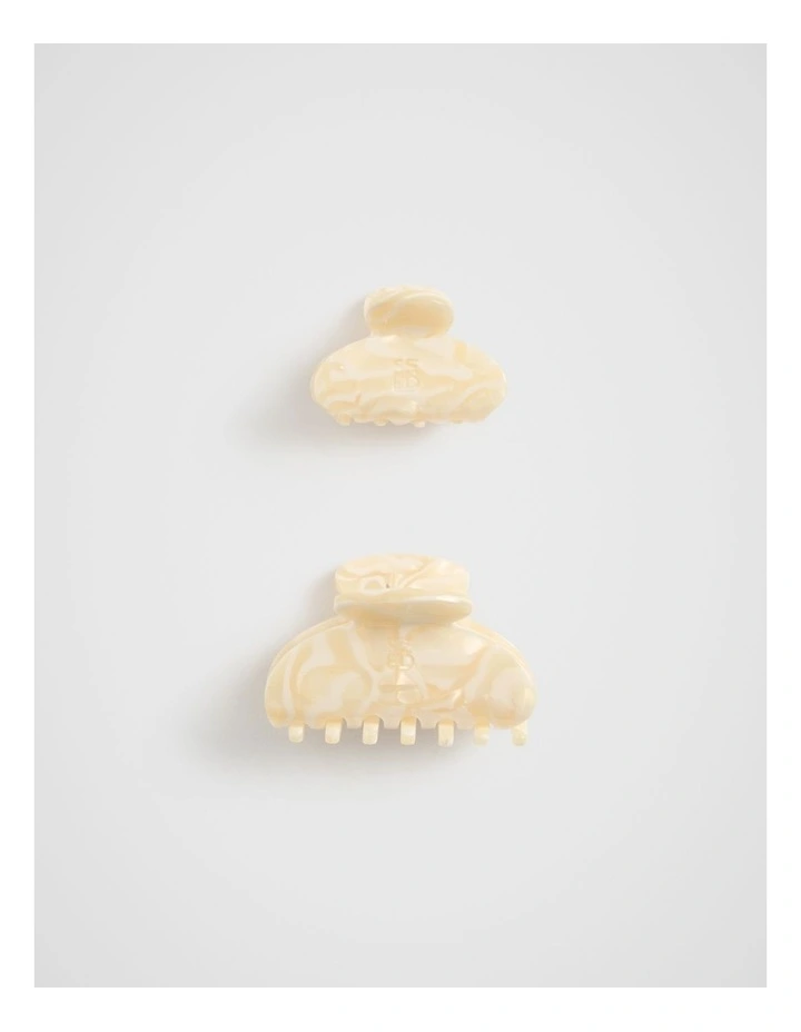 Mini Hair Claw Clip Pack in Vanilla