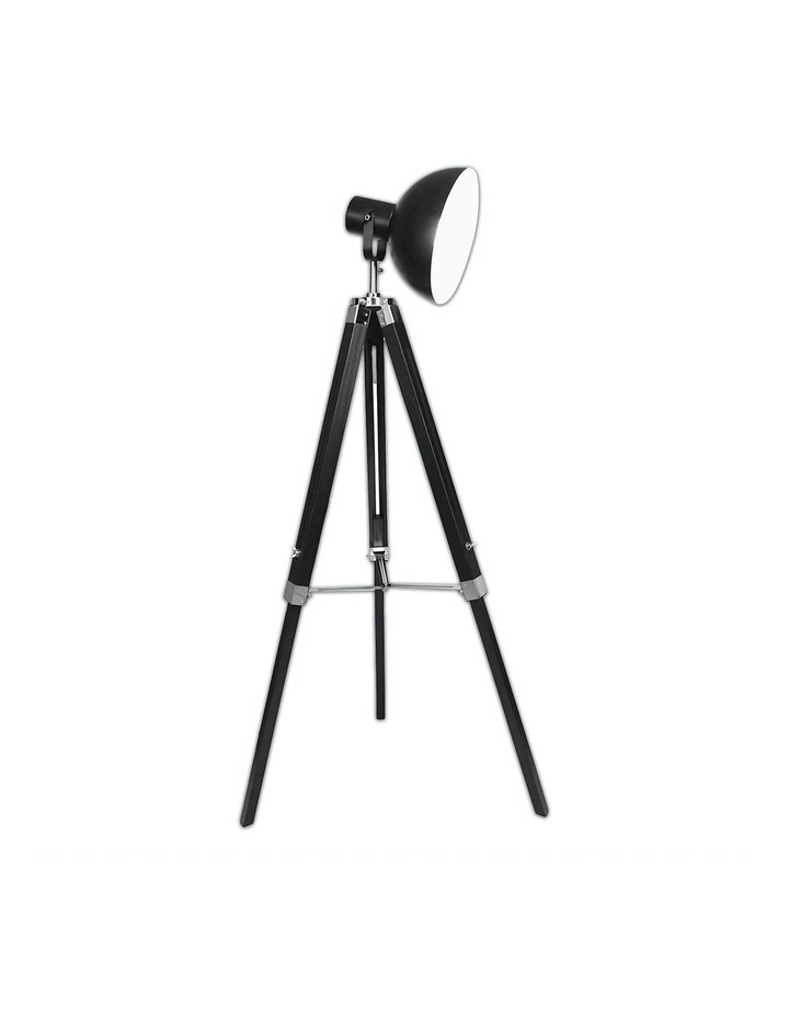 Tripod Floor Spot Lamp With Adjustable Height Metal Shade Black Reading Light