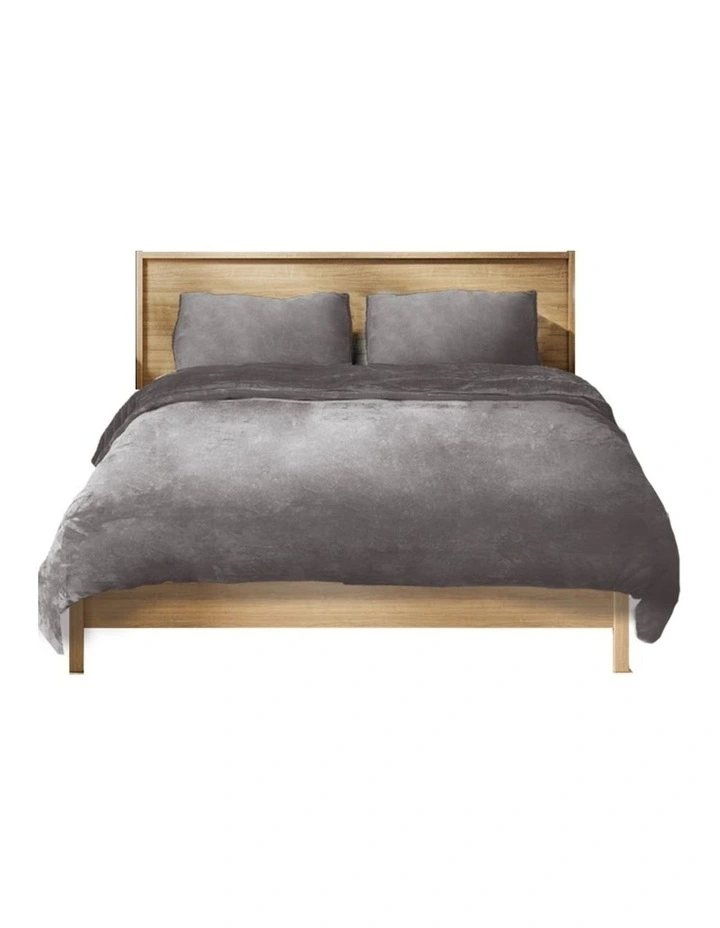 Double Size Quilt Cover With Pillowcase in Grey