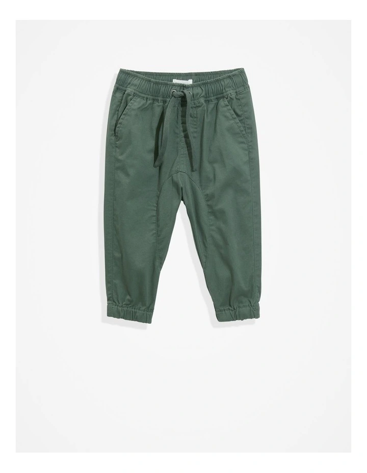 Woven Pant in Khaki Green