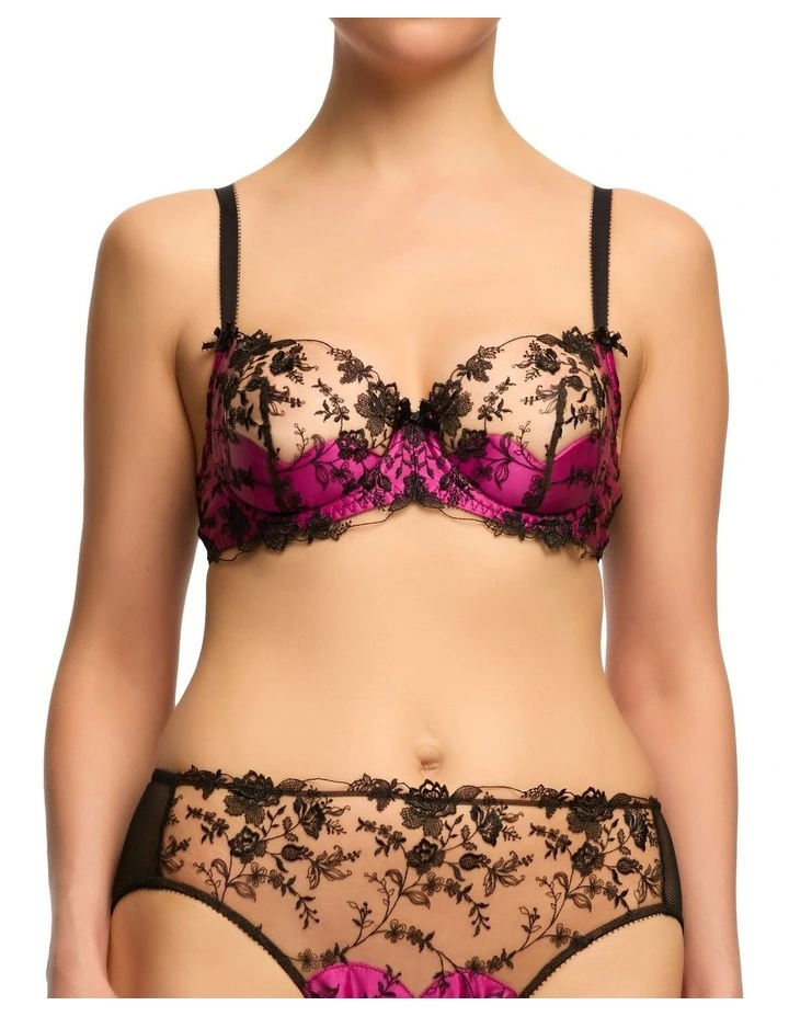 Dita Von Teese Victress Underwire Bra in Black/Fuschia