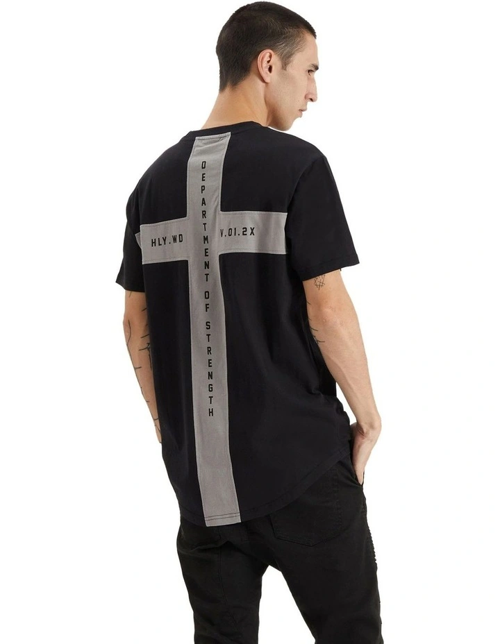 Fairplay Dual Curved Tee in Black