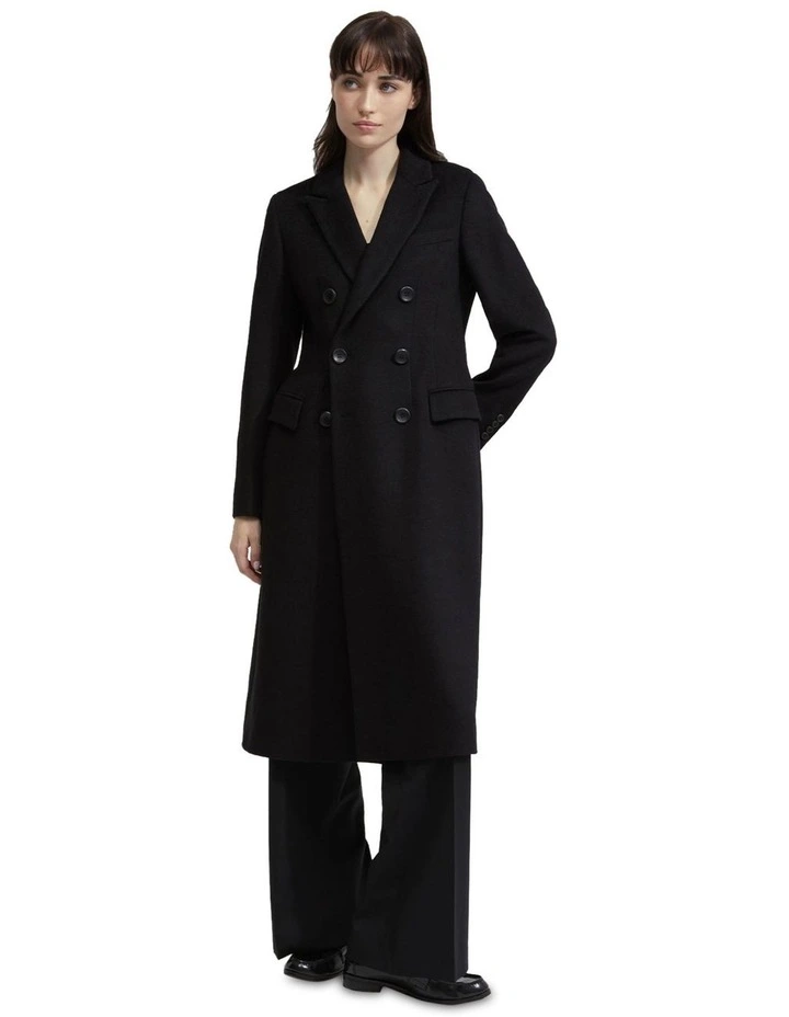 Lily Wool Rich Coat in Black