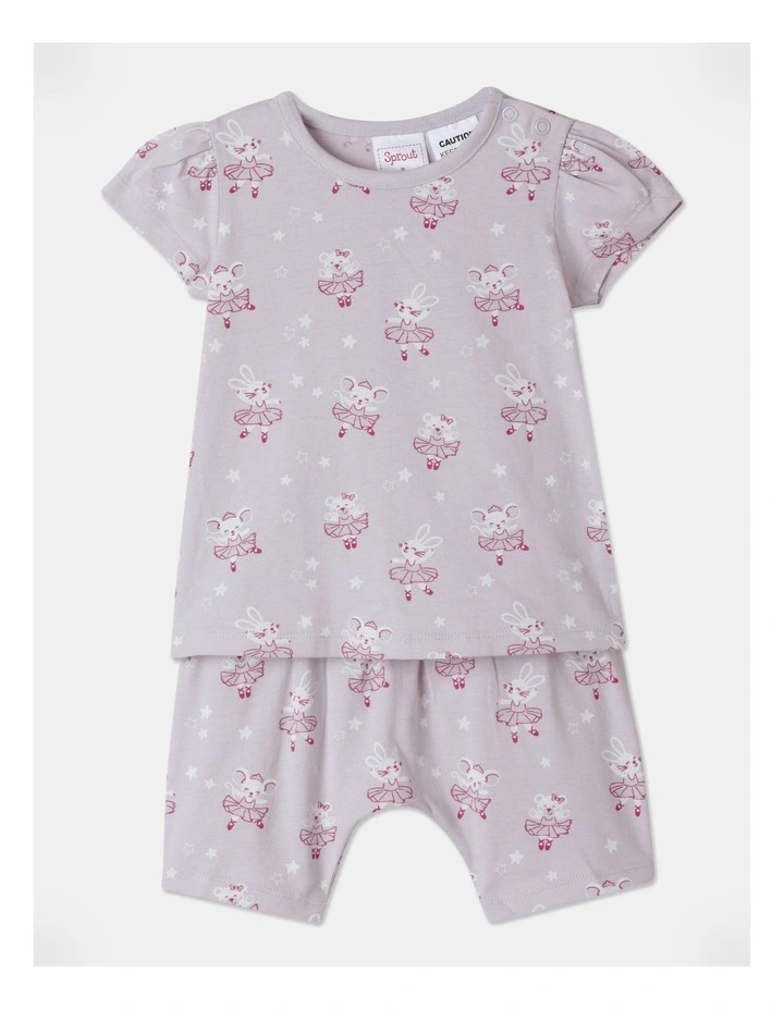 Ballerina Knit Pyjama Set in Light Purple
