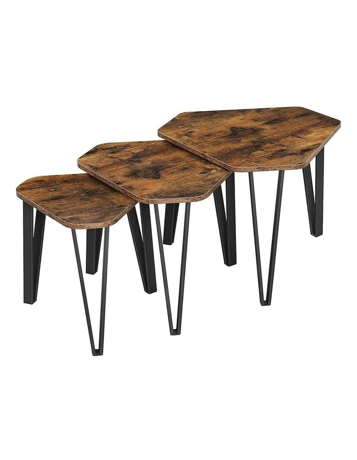 Stackable Nesting Coffee Table 3 Set End Tables for Living Room