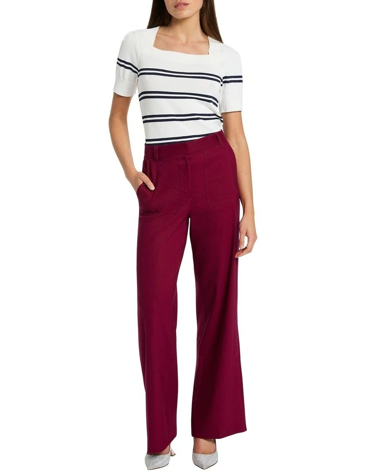 Stripe Out Knit Top in Navy/White