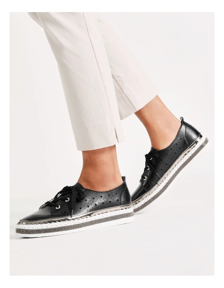 Clara Black Leather Sneaker