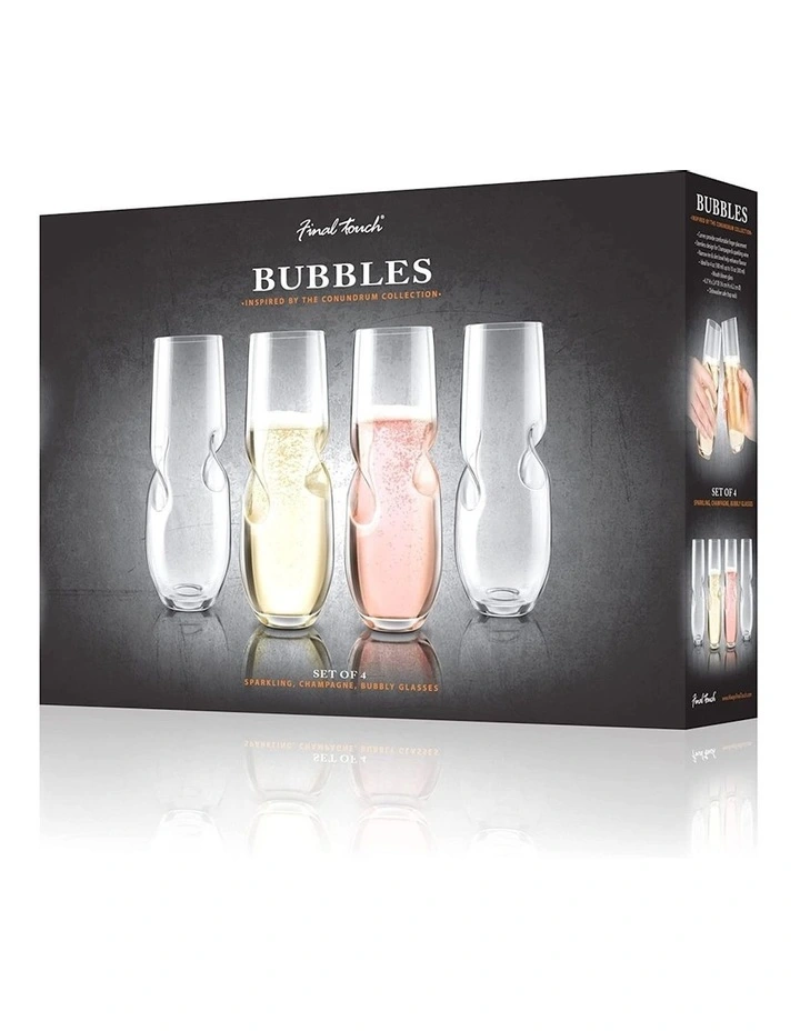 Conundrum Bubbles Sparkling/Champagne Glass 300ml 4 piece in Clear