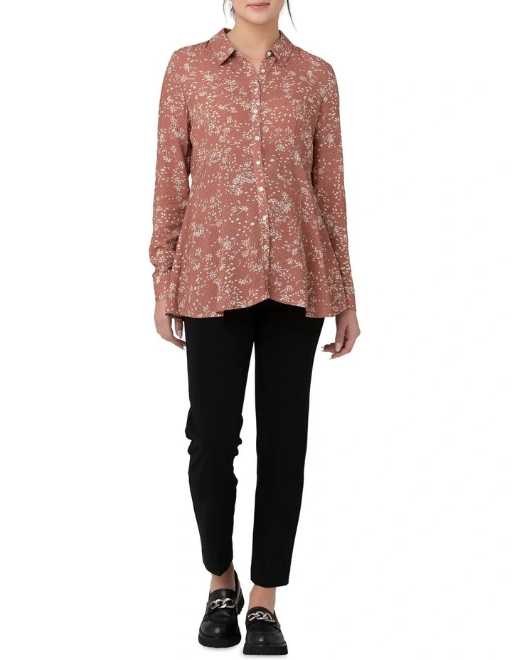 Katya Peplum Shirt in Rose