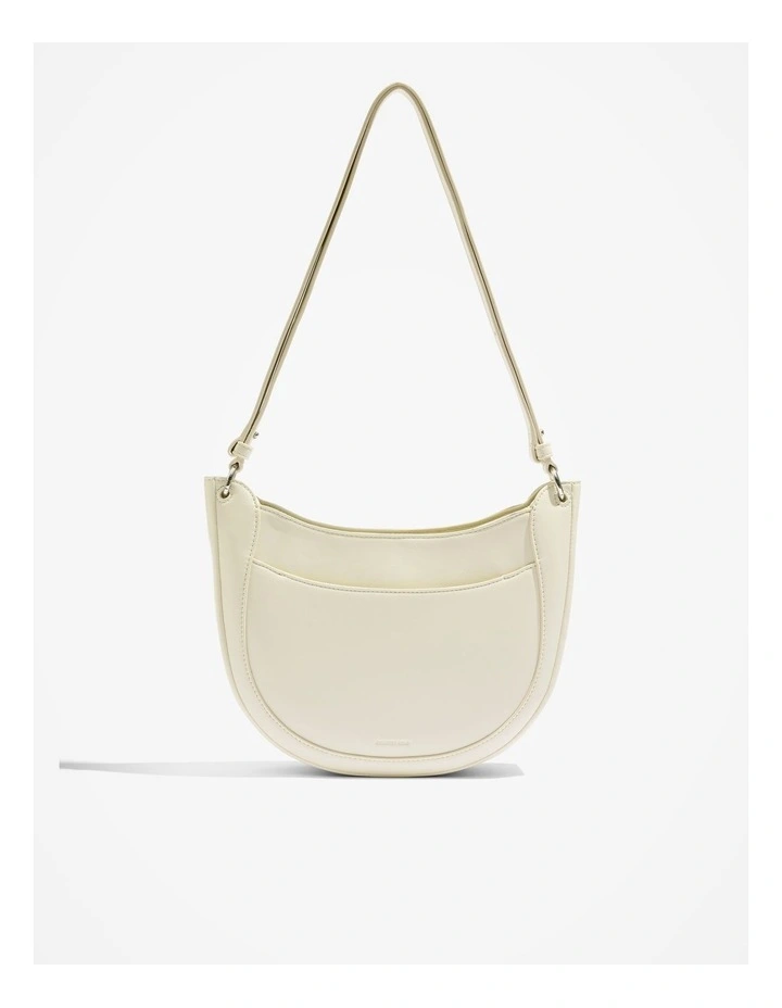 Panel Detail Saddle Bag in Oyster