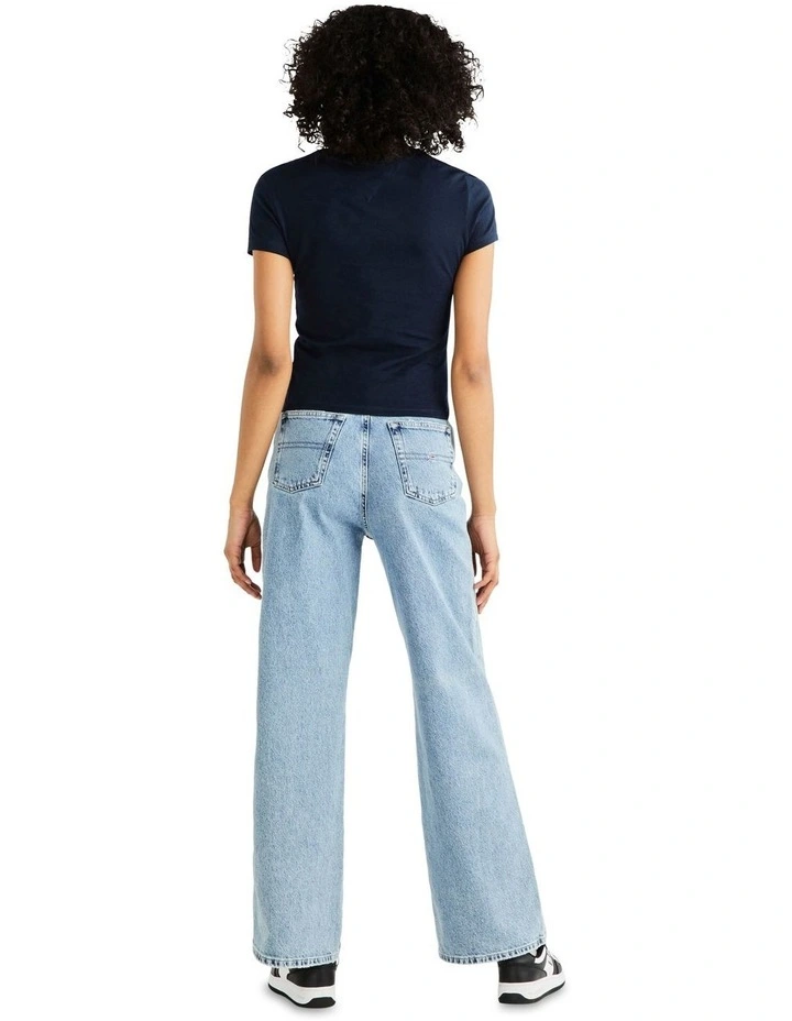 Slim Linear Tee in Blue