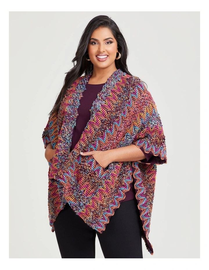 Bright Textured Cape in Multi