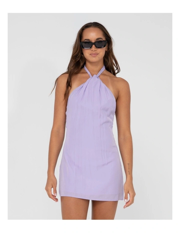 Halter Mini Dress in Purple