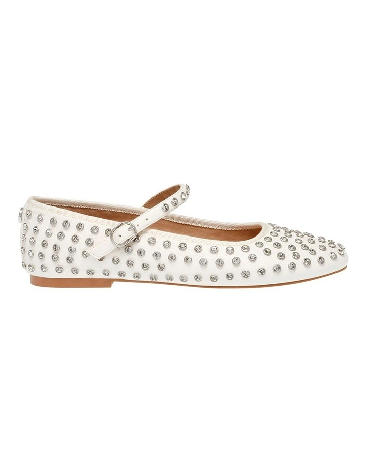 Vinetta-R Rhinestone Flat in Coconut Milk