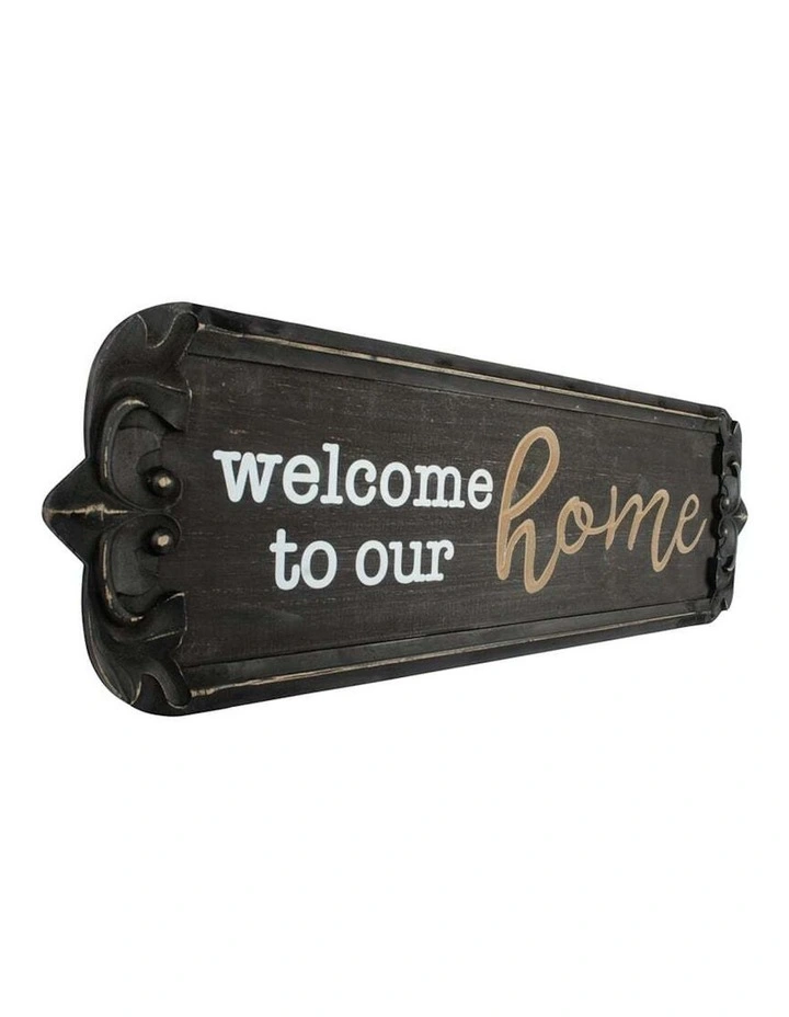 Welcome to Our Home Sign Wall Art in Multi