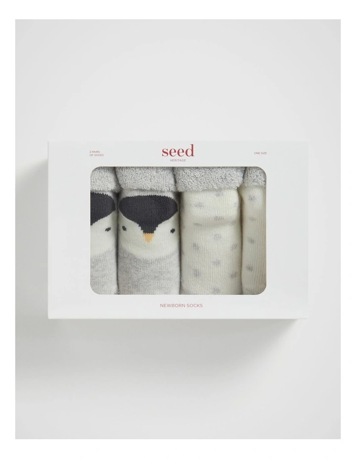 Penguin Sock in Grey Marle