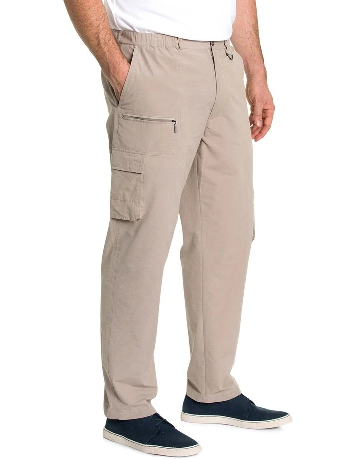 Woodbury Elasticated Waistband Cargo Pant in Taupe
