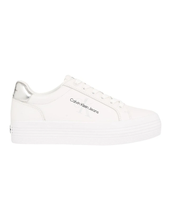 Leather Platform Trainers Shoes in White
