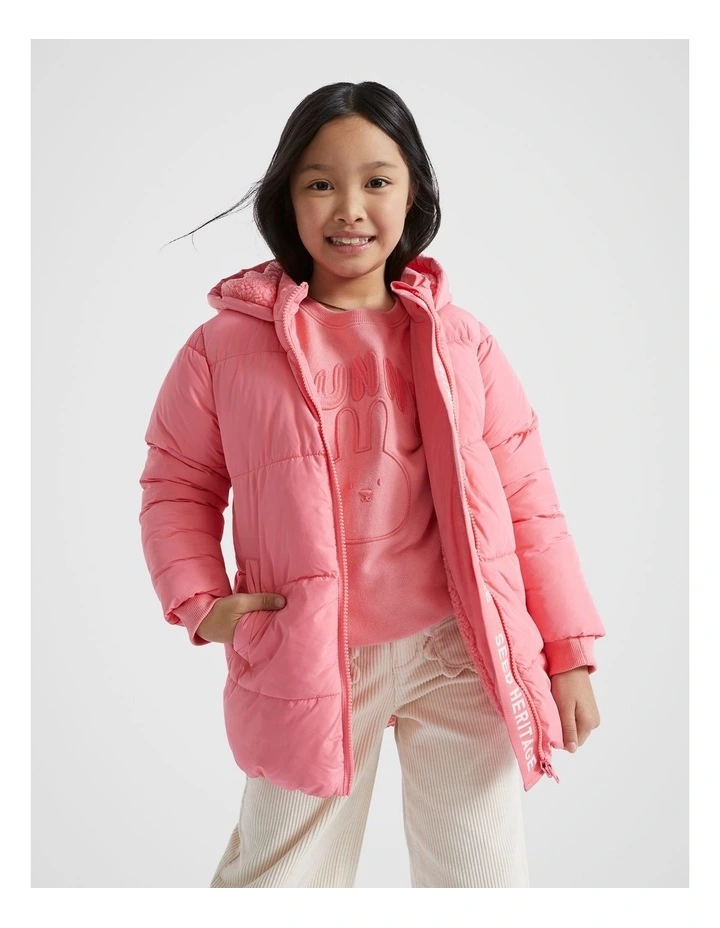 Core Puffer Jacket in Peach