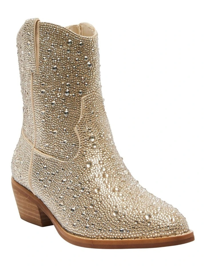 Lonestar Western Boots in Gold Rhinestone