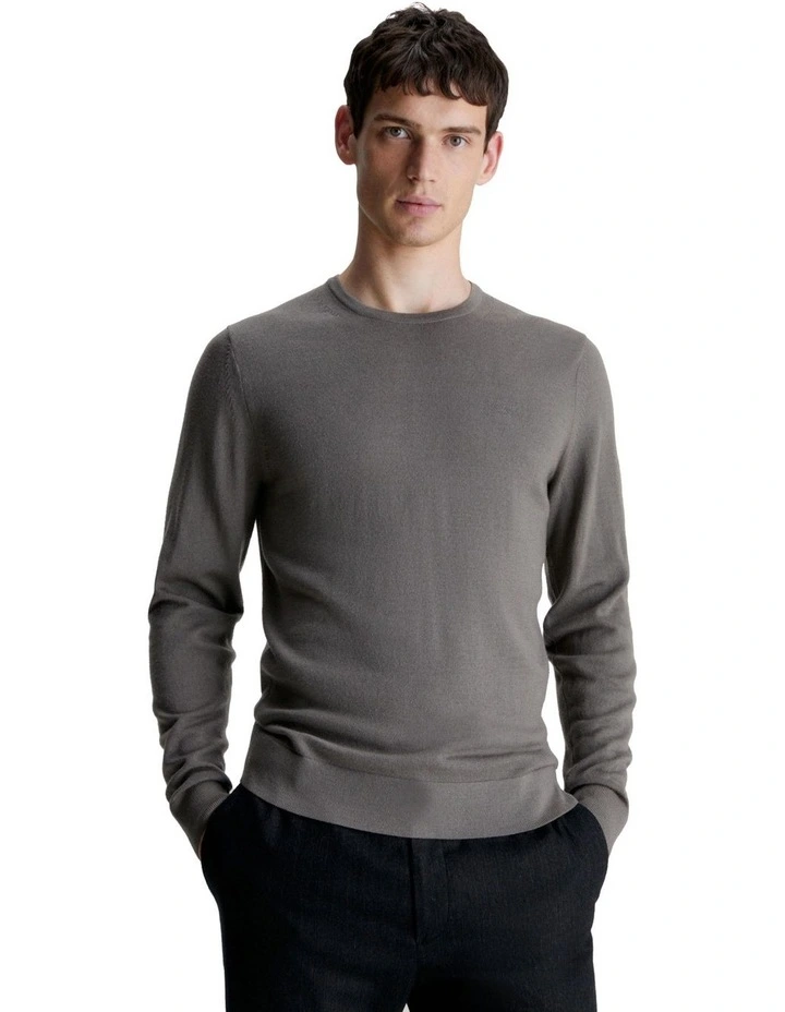 Merino Crew Neck Knit in Beige