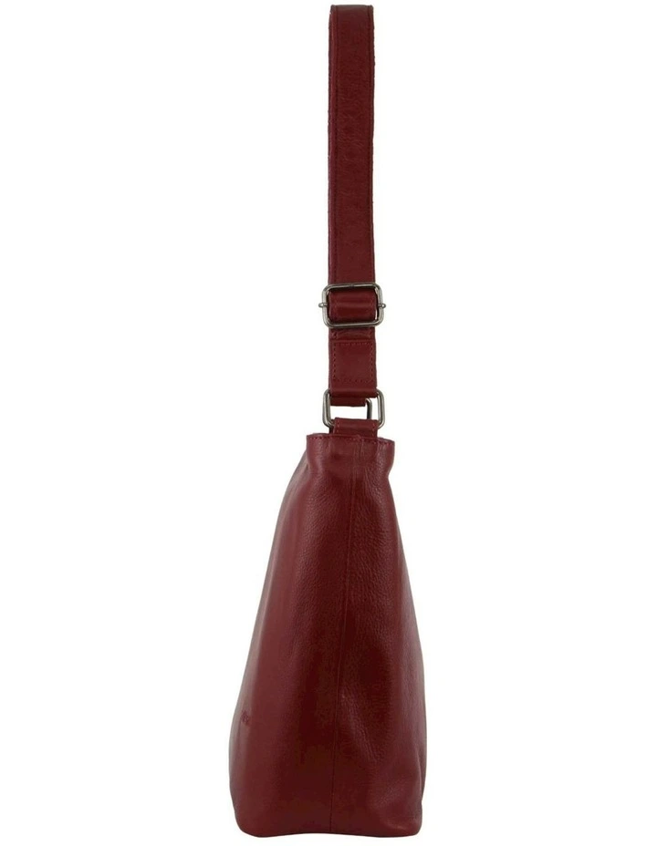 Nappa Leather Bucket Cross-Body Bag in Red