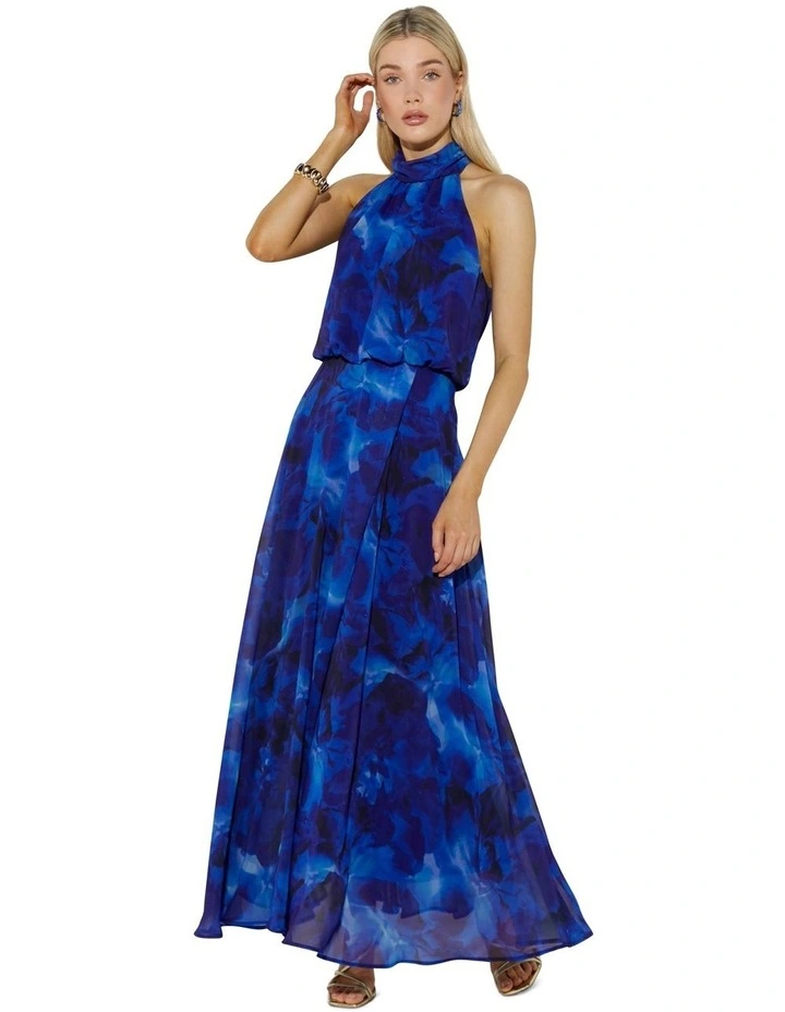 Lulu Printed Maxi in Blue