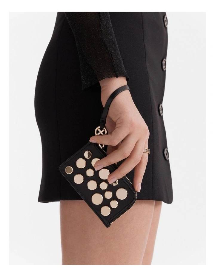 Glisten Card Pouch in Black Light Gold