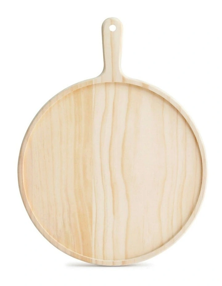 Round Premium Wooden Tray 7 Inch in Beige