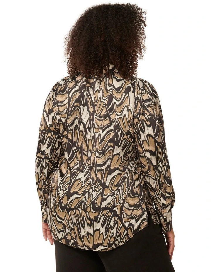 Lila Longline Shirt in Brown Multi