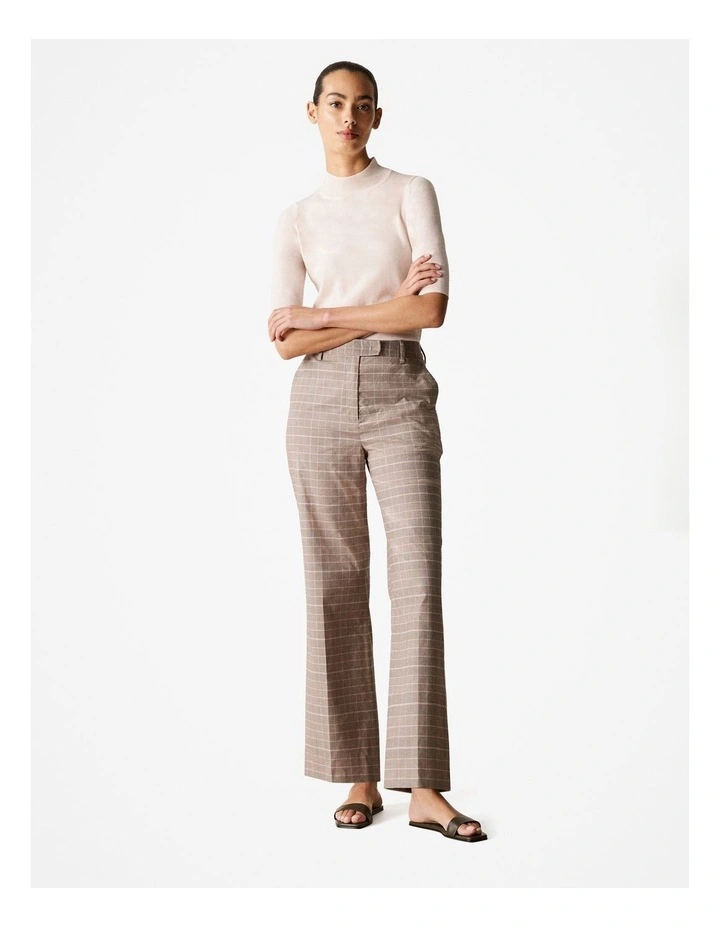 Merino Jersey Mock Neck Knit in Pale Pink