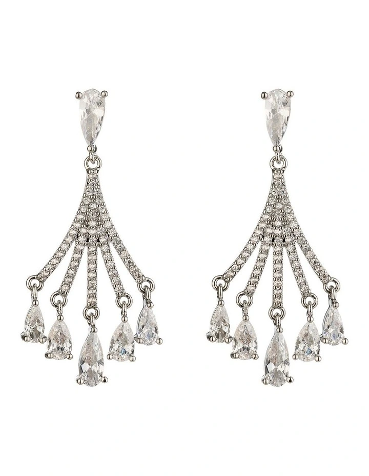 Bridal Earring in Rhodium